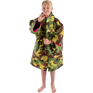 2024 Dryrobe Advance Junior Short Sleeve Change Robe V3 V3KSS - Camo / Pink